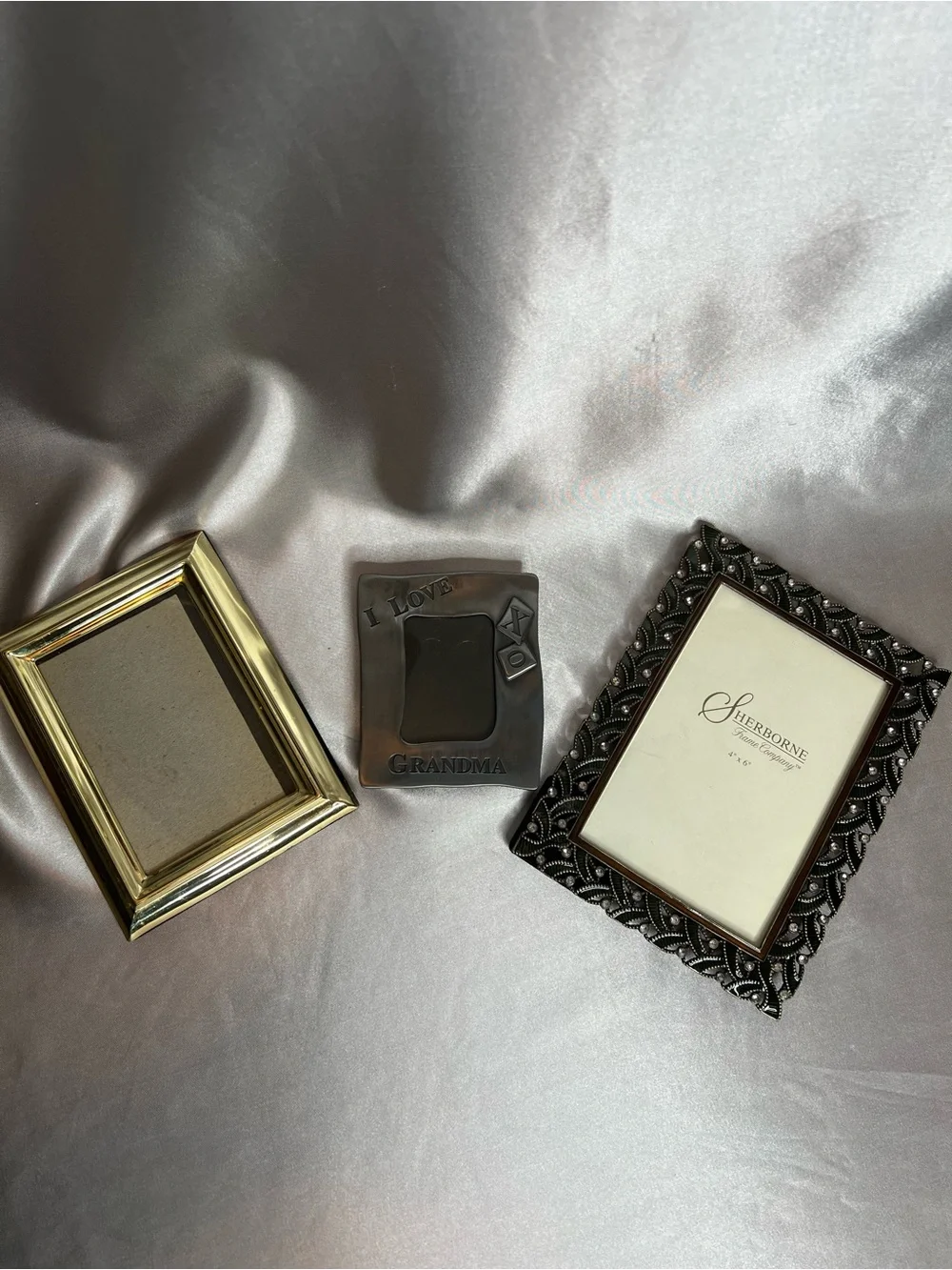 Pewter look and brass Ornate Picture Frame - Decorative Home Accent